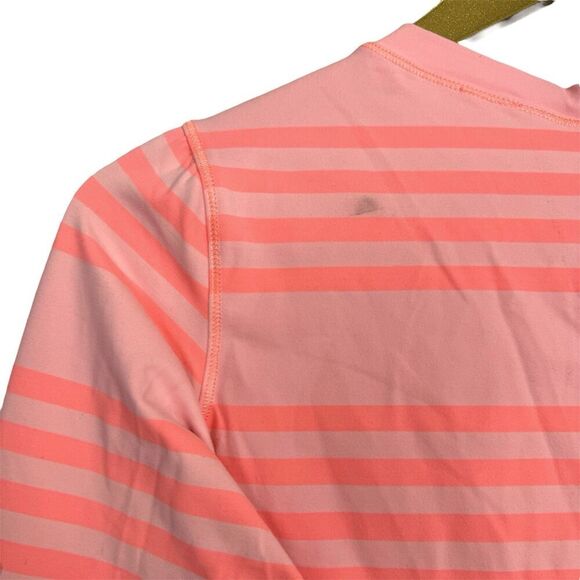 Lululemon Size 4 Coral Stripe Run Warm Up Crew Pullover Long Sleeve Preppy Top - Picture 7 of 10